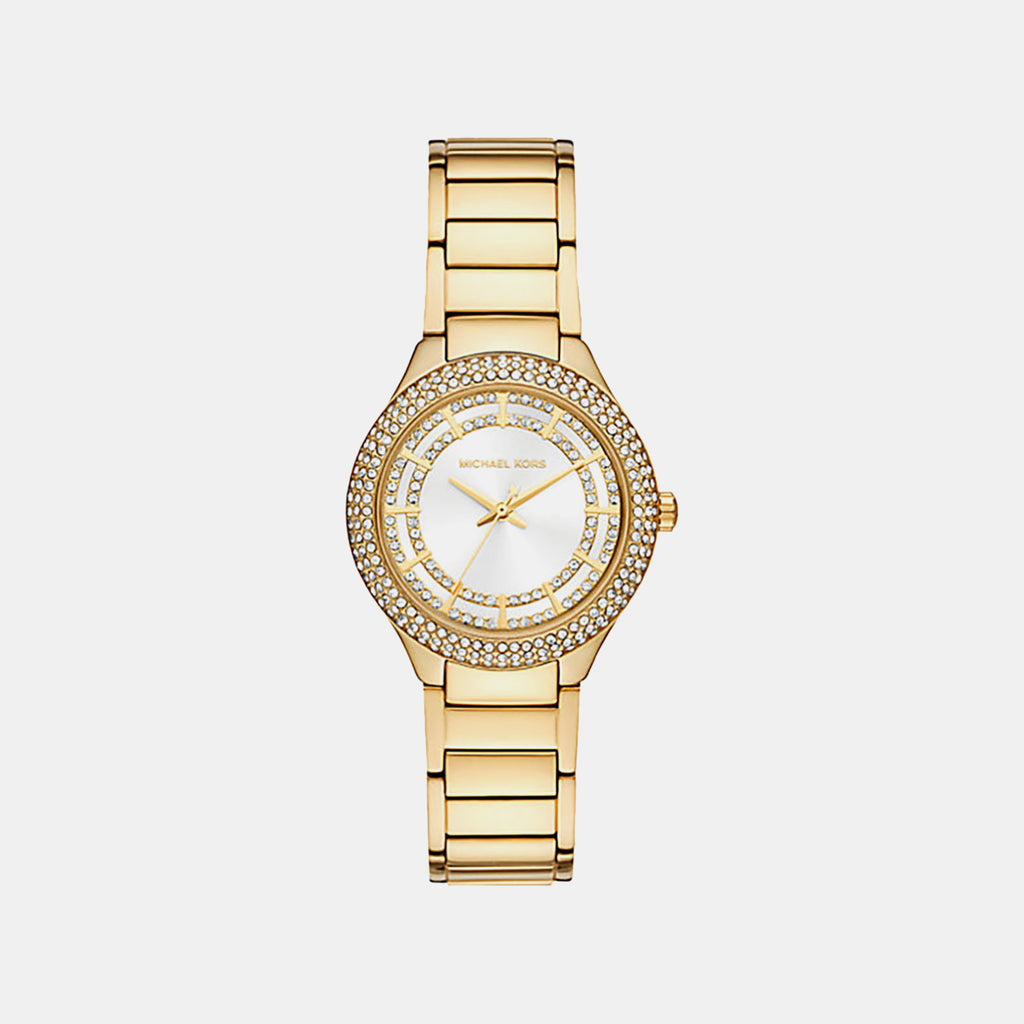 Sylvia Women Quartz White Dial Analog Stainless Steel Watch MK4941