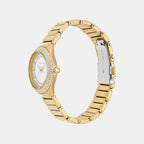 Sylvia Women Quartz White Dial Analog Stainless Steel Watch MK4941