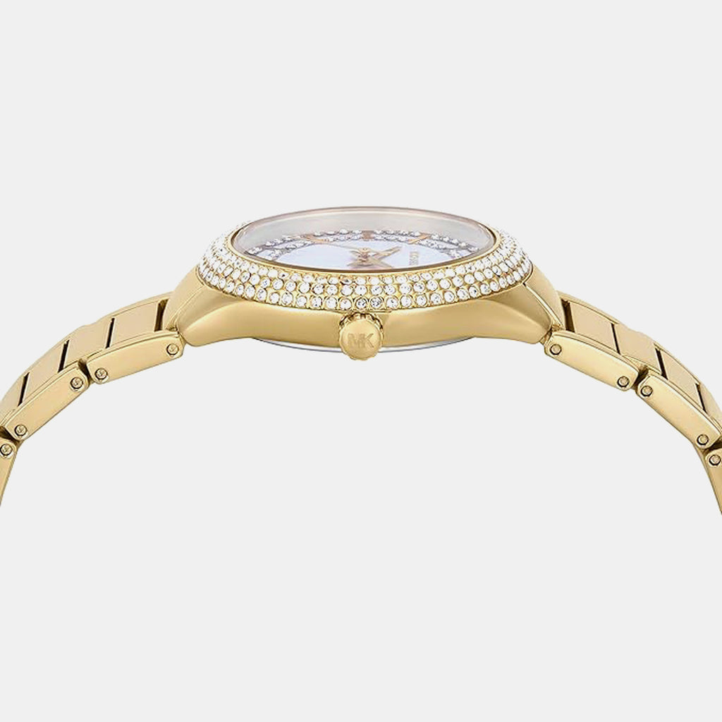 Sylvia Women Quartz White Dial Analog Stainless Steel Watch MK4941