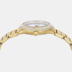 Sylvia Women Quartz White Dial Analog Stainless Steel Watch MK4941