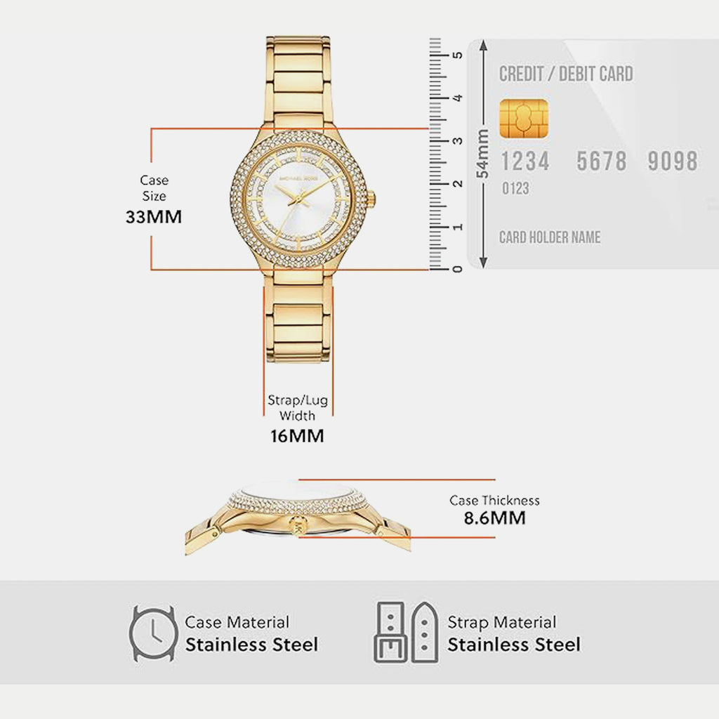 Sylvia Women Quartz White Dial Analog Stainless Steel Watch MK4941
