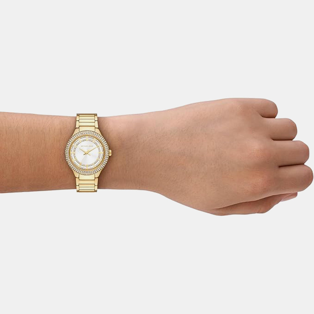 Sylvia Women Quartz White Dial Analog Stainless Steel Watch MK4941
