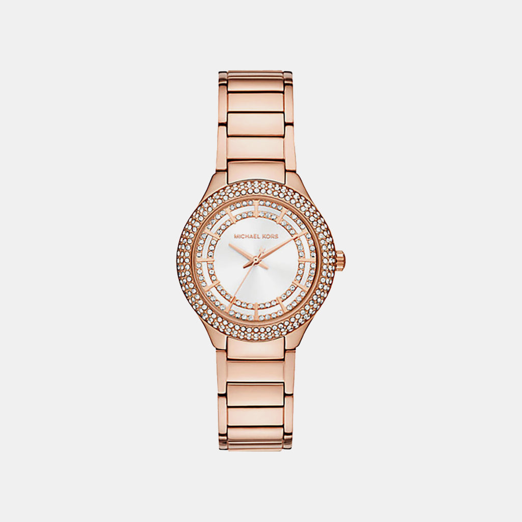 Sylvia Women Quartz White Dial Analog Stainless Steel Watch MK4942
