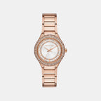 Sylvia Women Quartz White Dial Analog Stainless Steel Watch MK4942