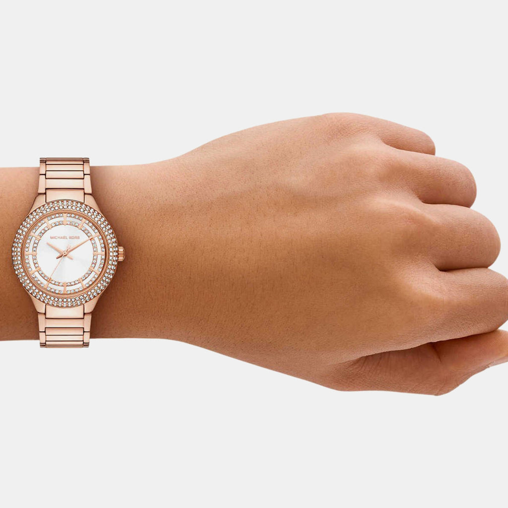 Sylvia Women Quartz White Dial Analog Stainless Steel Watch MK4942
