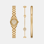 Women Quartz White Dial Analog Stainless Steel Watch MK4944SET
