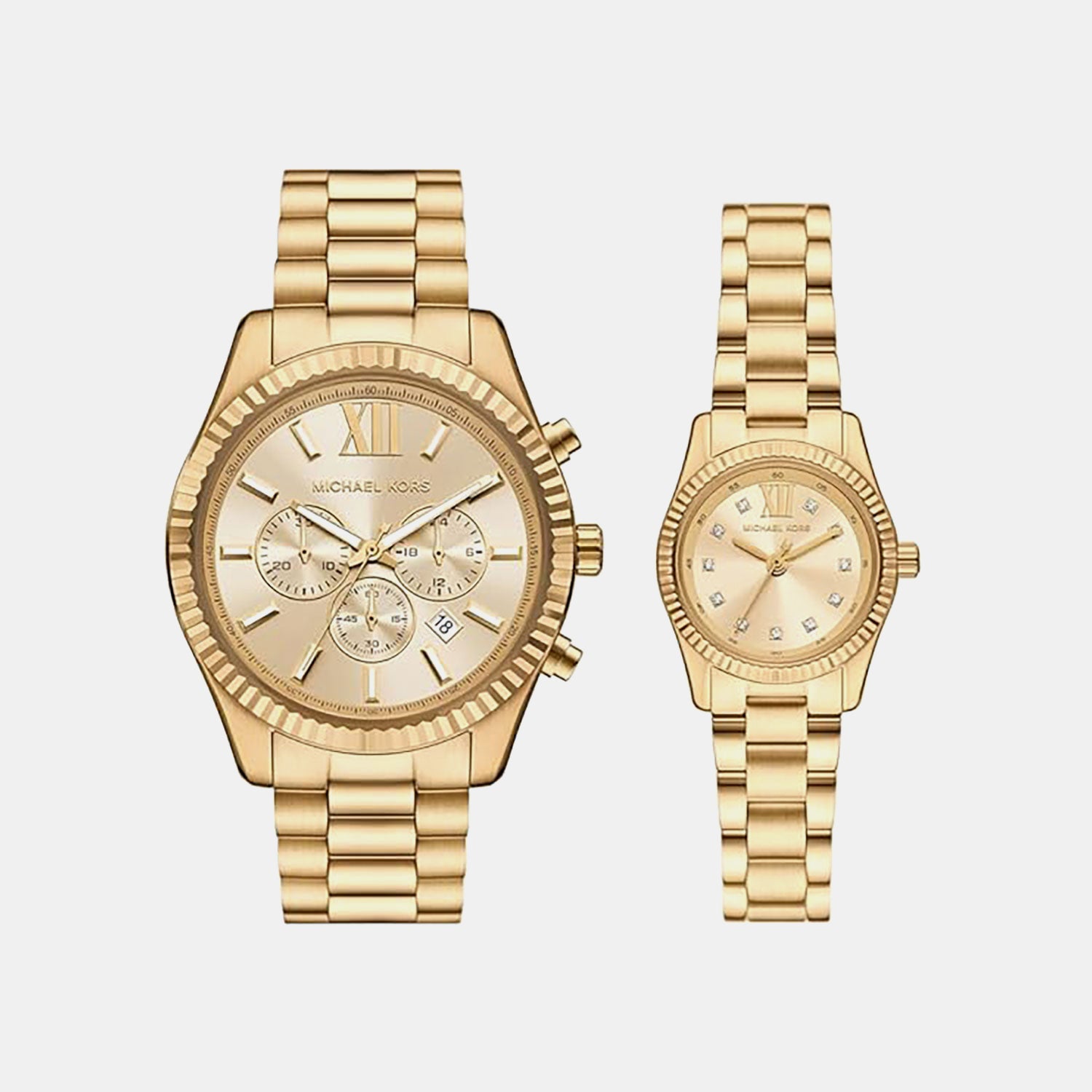 Lexington Women Quartz Gold Dial Analog Stainless Steel Watch MK4950SET