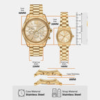 Lexington Couple Quartz Gold Dial Analog Stainless Steel Watch MK4950SET