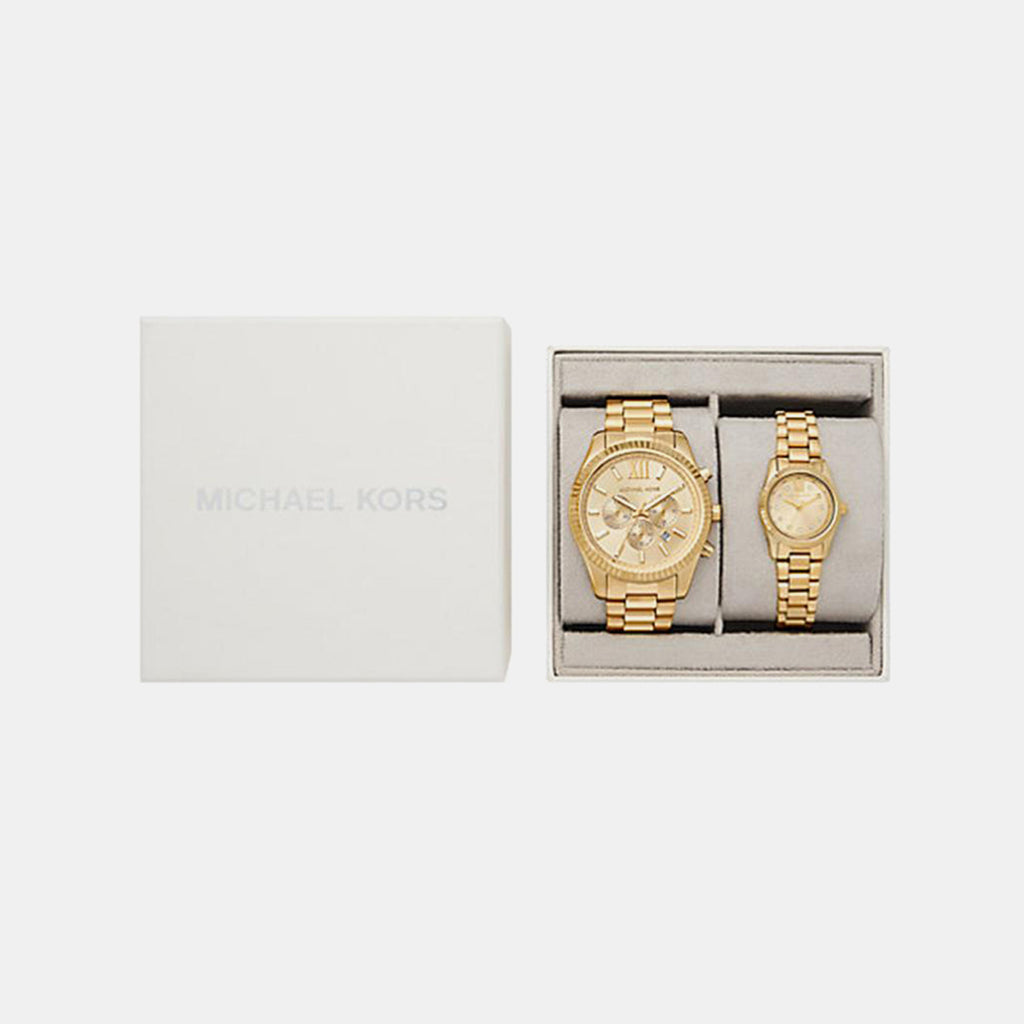 Lexington Couple Quartz Gold Dial Analog Stainless Steel Watch MK4950SET