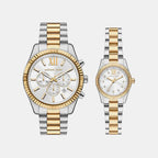 Lexington Couple Quartz White Dial Analog Stainless Steel Watch MK4952SET
