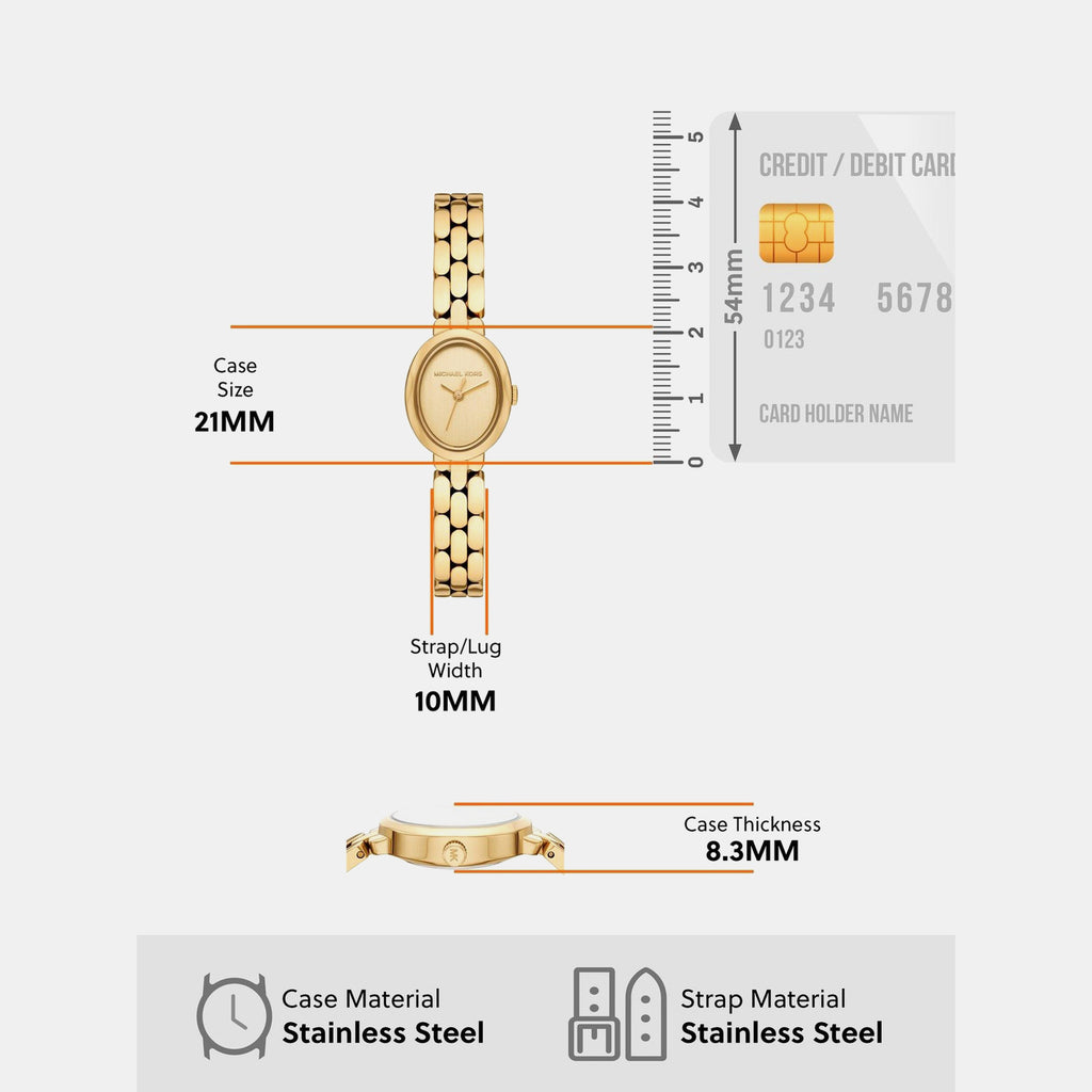 Maude Women Quartz Gold Dial Analog Stainless Steel Watch MK4955