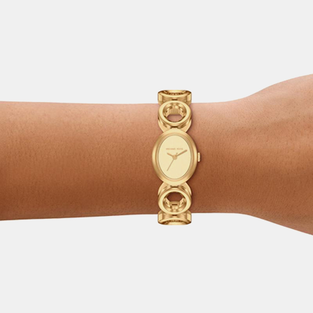 Maude Women Quartz Gold Dial Analog Stainless Steel Watch MK4957