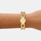Maude Women Quartz Gold Dial Analog Stainless Steel Watch MK4957