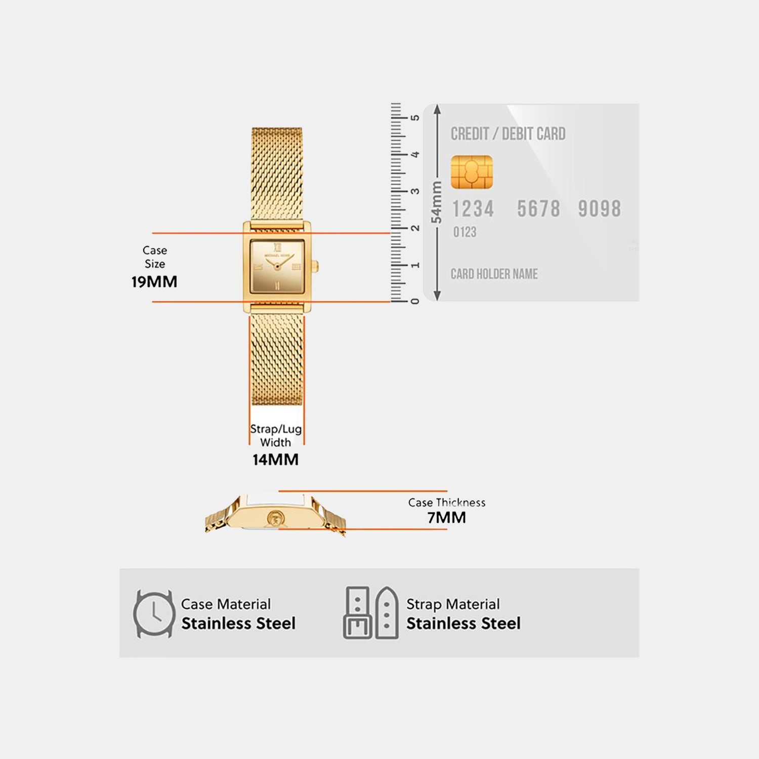 Georgie Women Quartz Gold Dial Analog Stainless Steel Watch MK4959