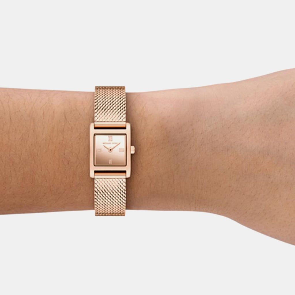 Georgie Women Quartz Rose Gold Dial Analog Mesh Watch MK4960