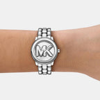 Phoebe Women Quartz Silver Dial Analog Stainless Steel Watch MK4963