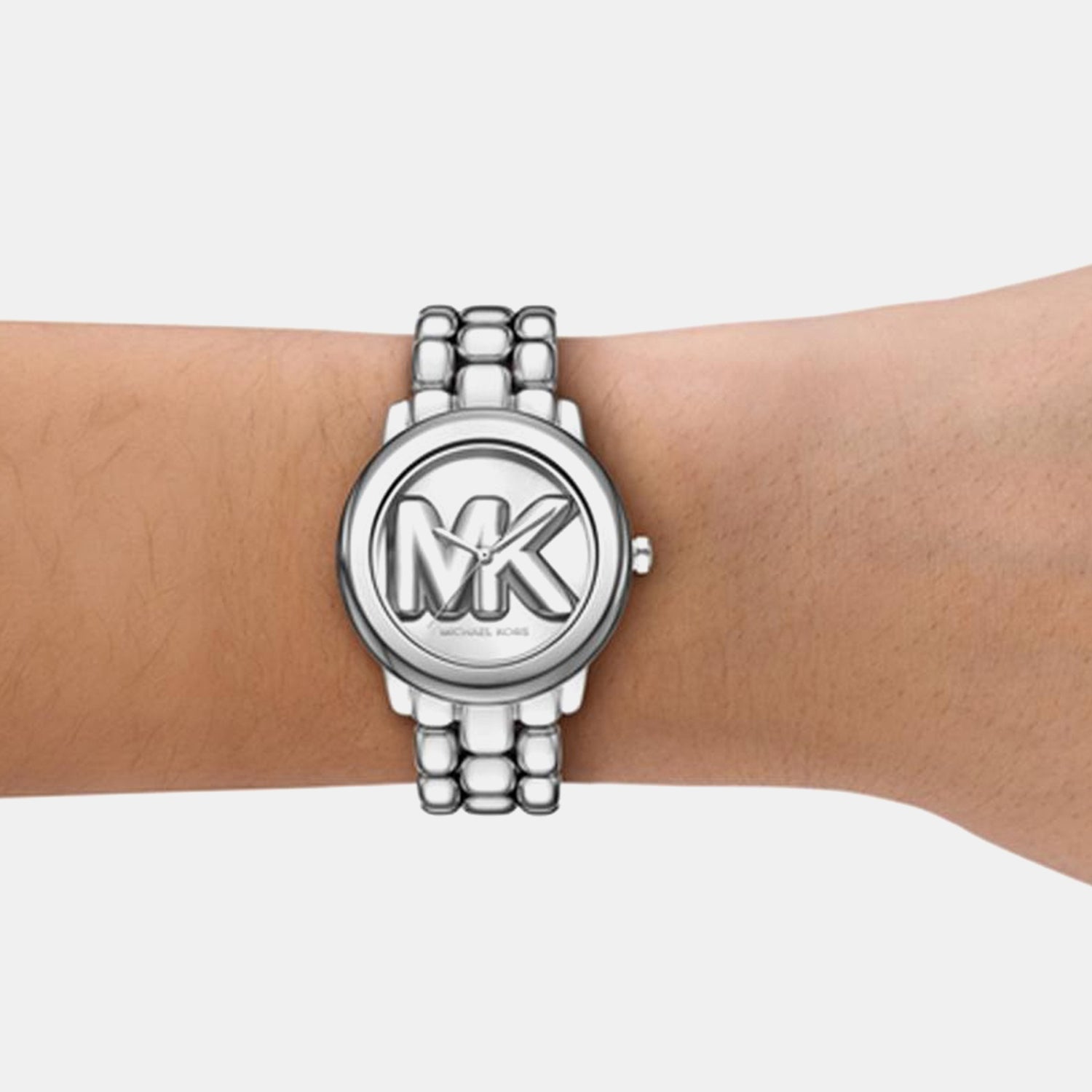 Phoebe Women Quartz Silver Dial Analog Stainless Steel Watch MK4963