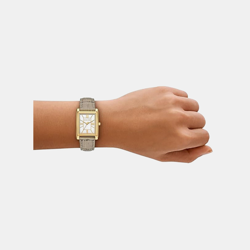 Essex Women Quartz White Dial Analog Leather Watch MK4964