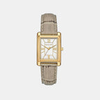 Essex Women Quartz White Dial Analog Leather Watch MK4964
