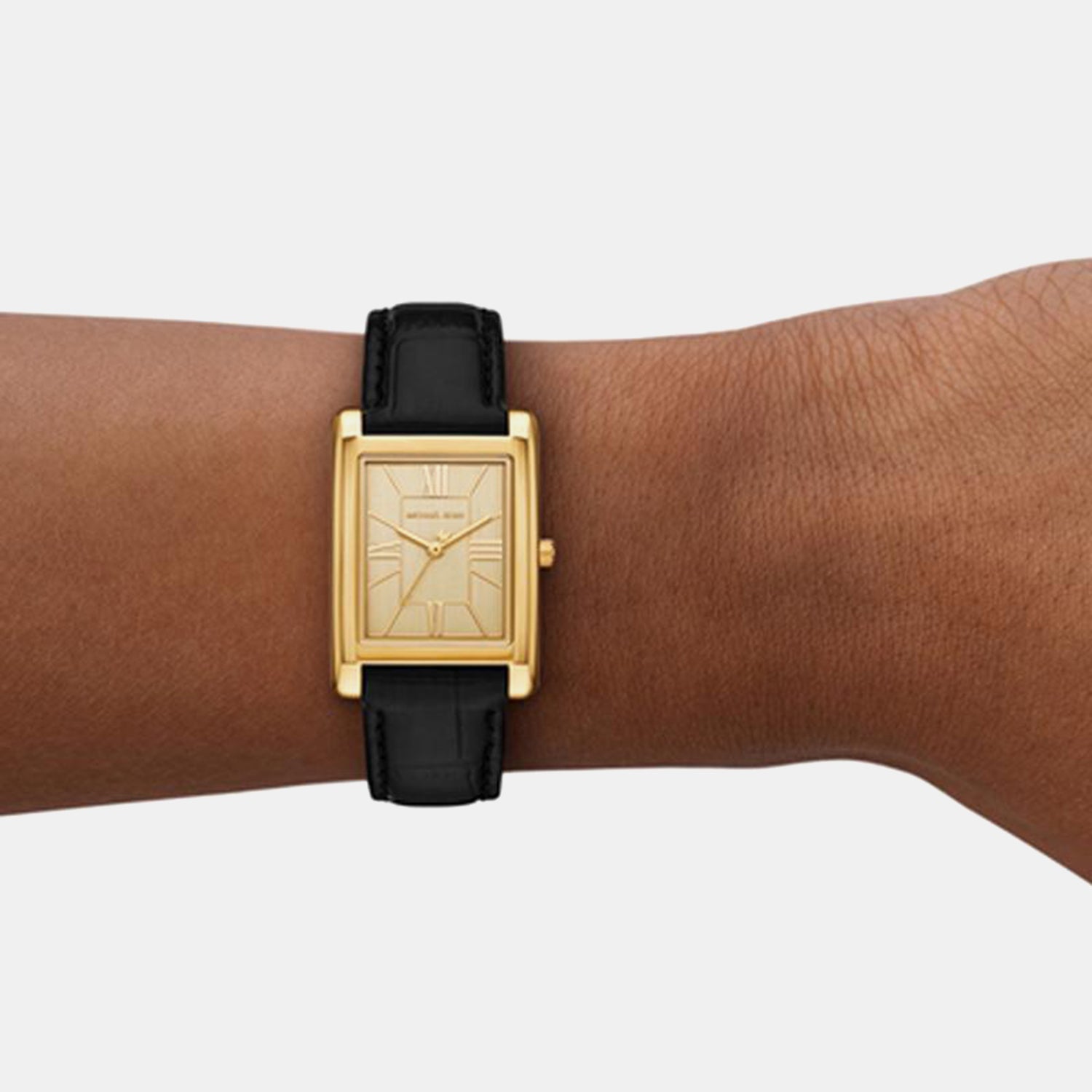 Essex Women Quartz Gold Dial Analog Leather Watch MK4965