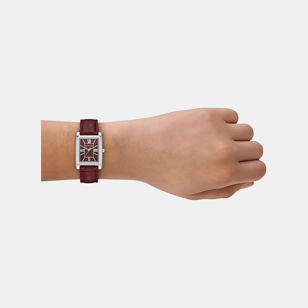 Essex Women Quartz Red Dial Analog Leather Watch MK4966