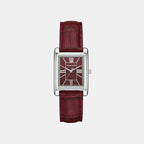 Essex Women Quartz Red Dial Analog Leather Watch MK4966