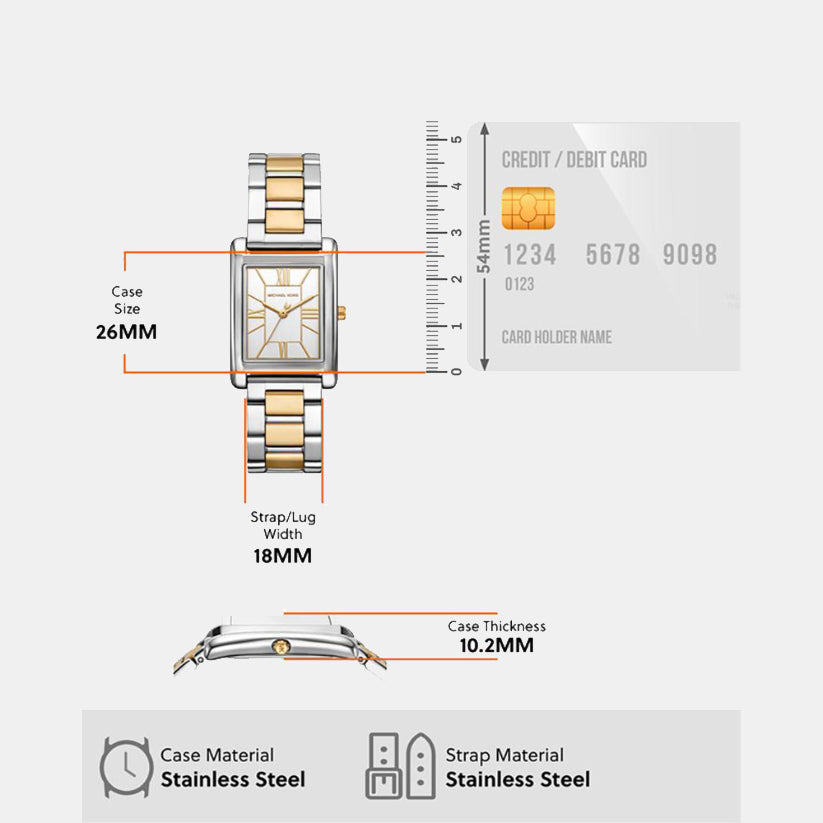 Essex Women Quartz White Dial Analog Stainless Steel Watch MK4967