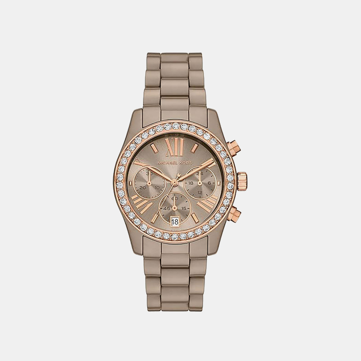 Lexington Women Quartz Taupe Dial Chronograph Ceramic Watch MK4970