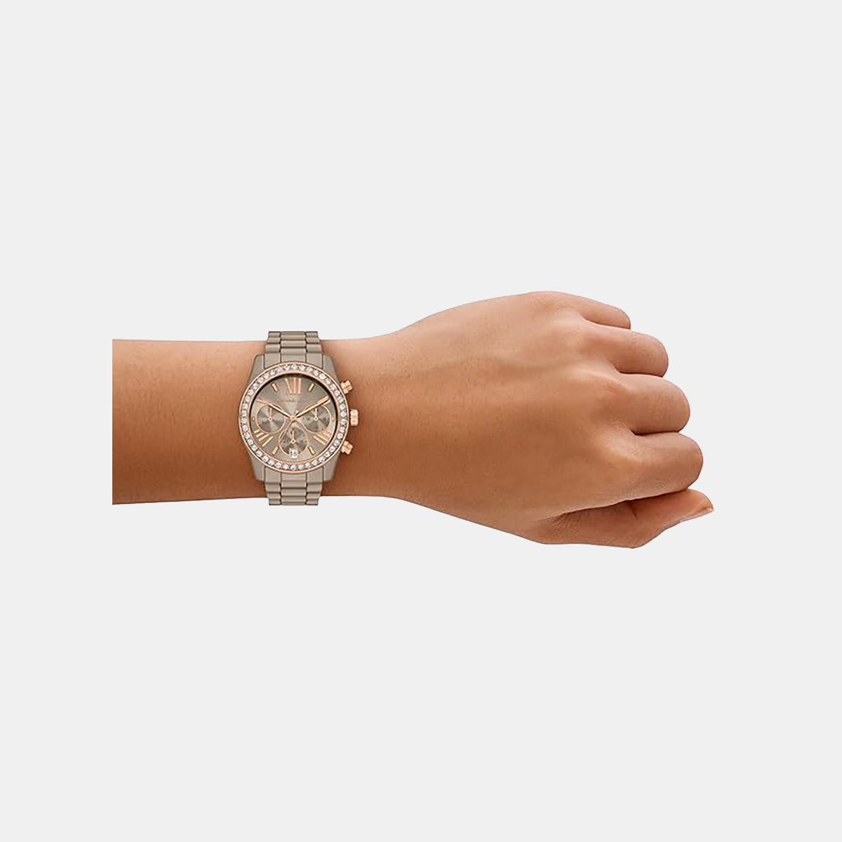 Lexington Women Quartz Taupe Dial Chronograph Ceramic Watch MK4970