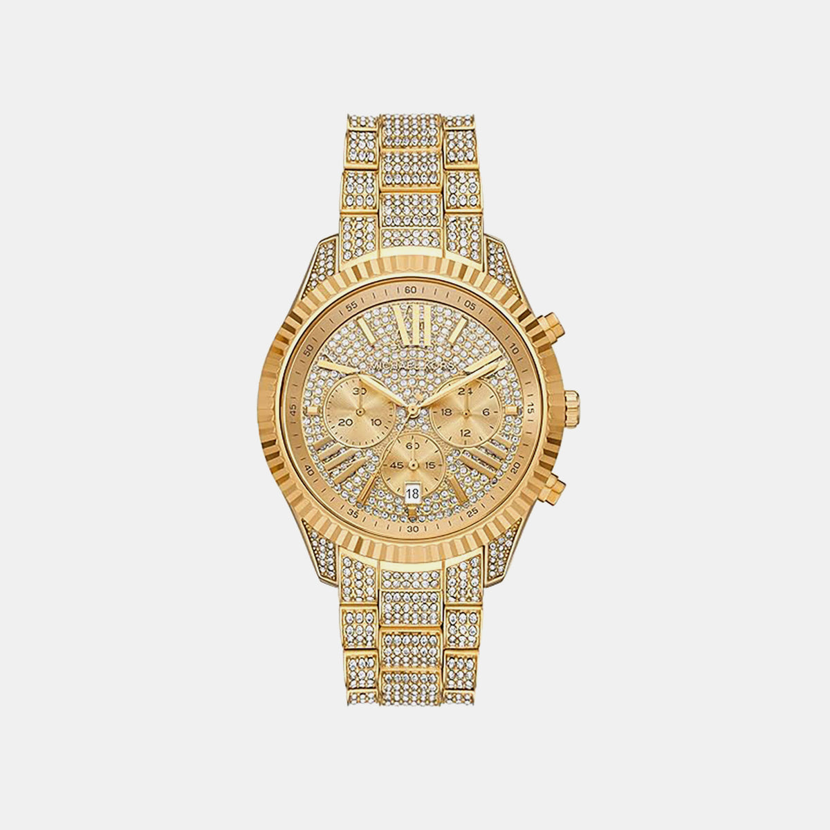 Lexington Women Quartz Gold Dial Chronograph Stainless Steel Watch MK4971