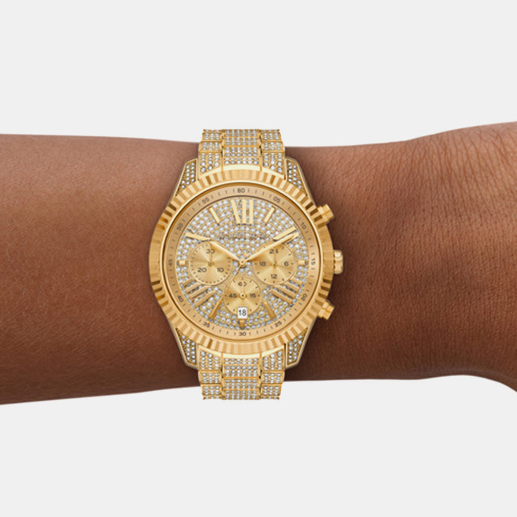 Lexington Women Quartz Gold Dial Chronograph Stainless Steel Watch MK4971