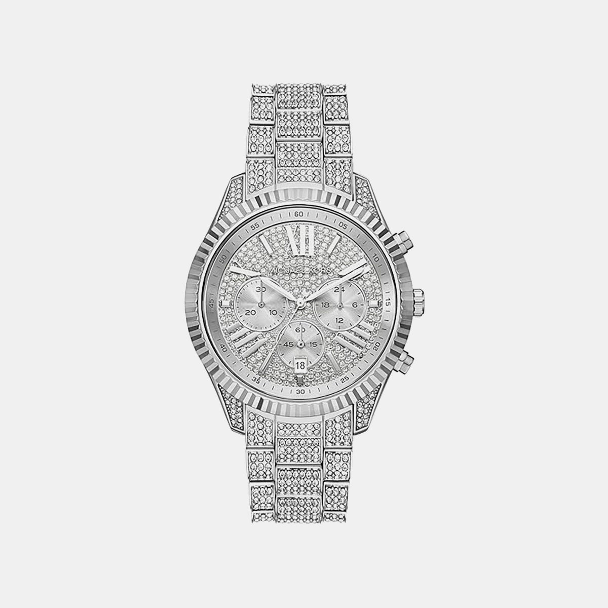 Lexington Women Quartz Silver Dial Chronograph Stainless Steel Watch MK4972