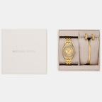 Harlowe Women Quartz Gold Dial Analog Stainless Steel Watch MK4974SET
