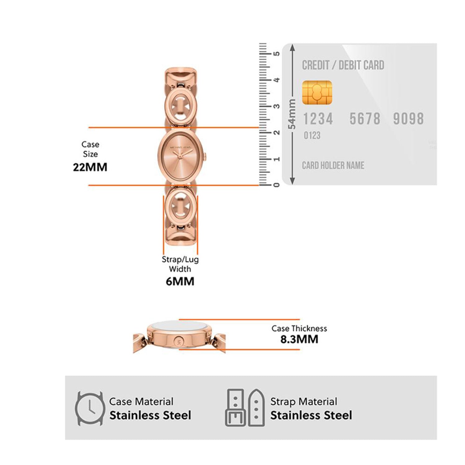 Maude Women Quartz Rose Gold Dial Analog Stainless Steel Watch MK4981