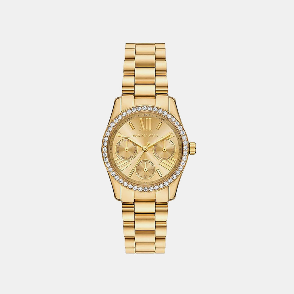 Lexington Women Quartz Gold Dial Chronograph Stainless Steel Watch MK4982