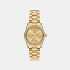 Lexington Women Quartz Gold Dial Chronograph Stainless Steel Watch MK4982