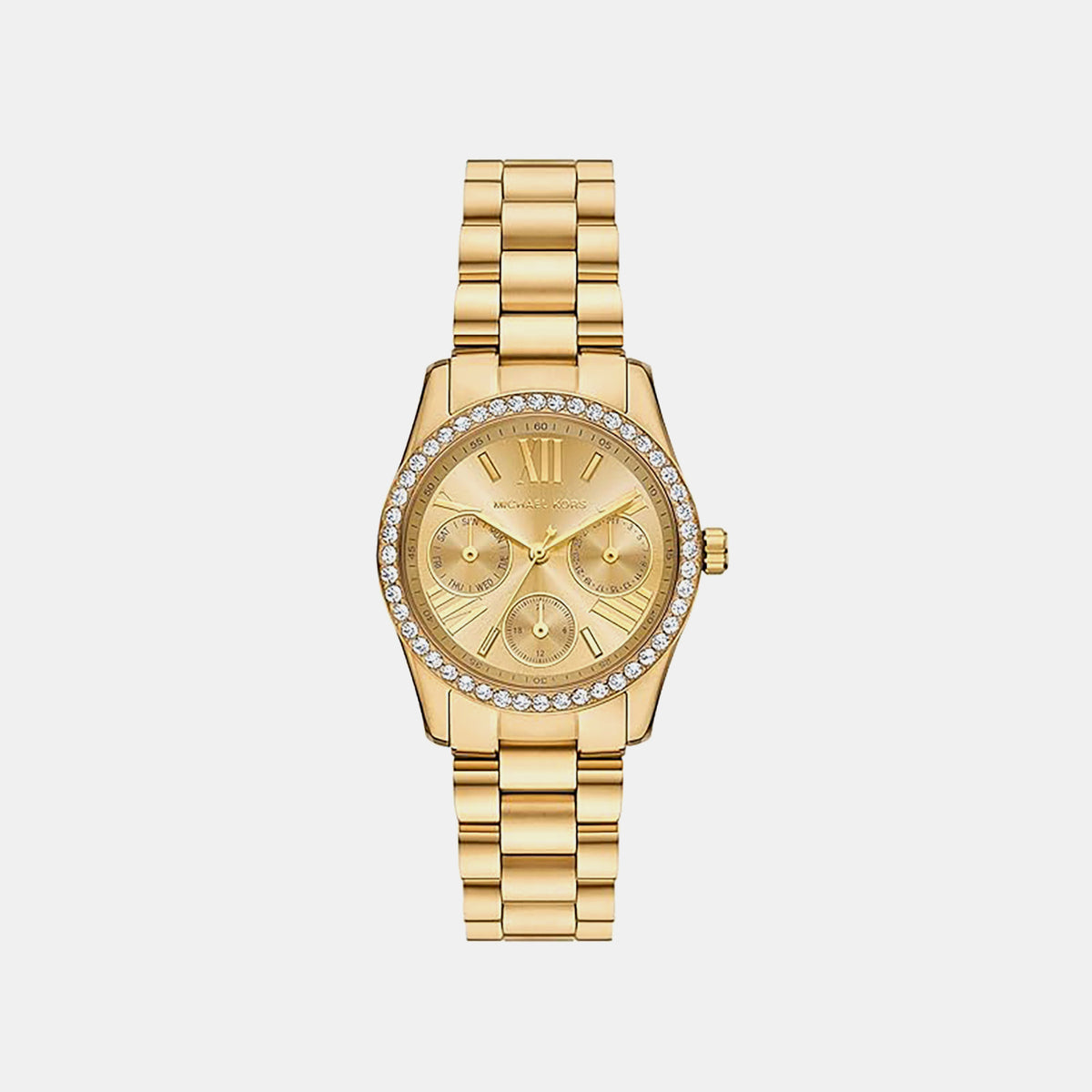 Lexington Women Quartz Gold Dial Chronograph Stainless Steel Watch MK4982