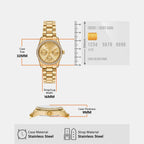 Lexington Women Quartz Gold Dial Chronograph Stainless Steel Watch MK4982