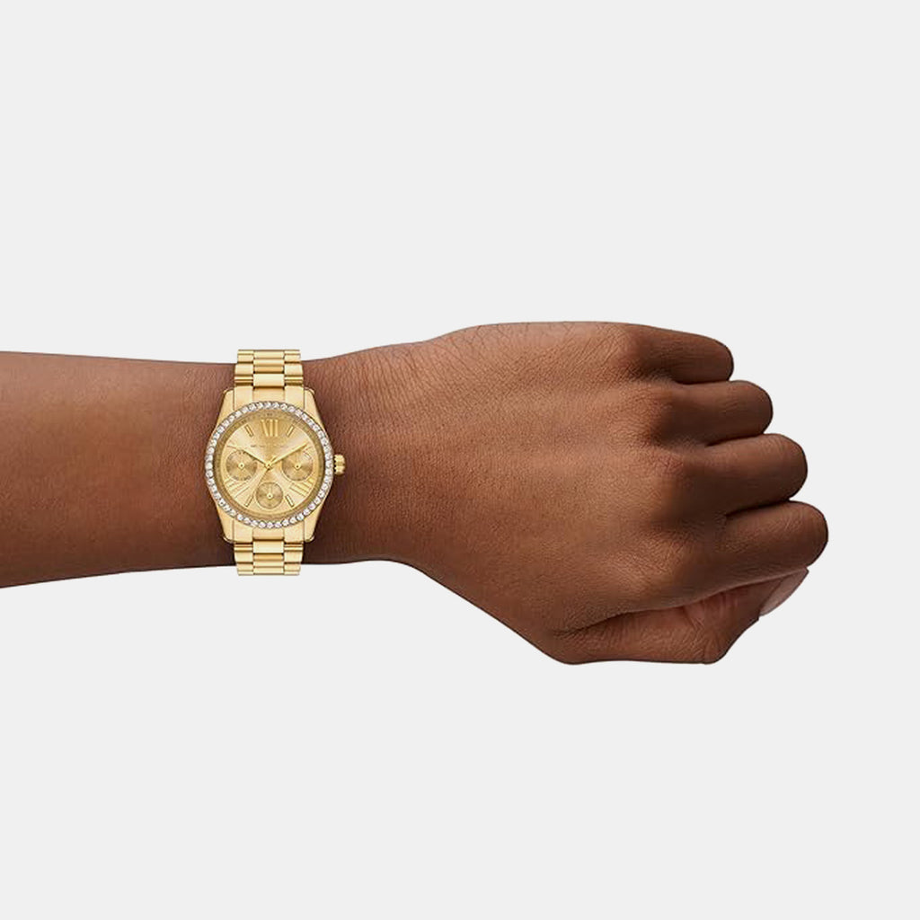 Lexington Women Quartz Gold Dial Chronograph Stainless Steel Watch MK4982