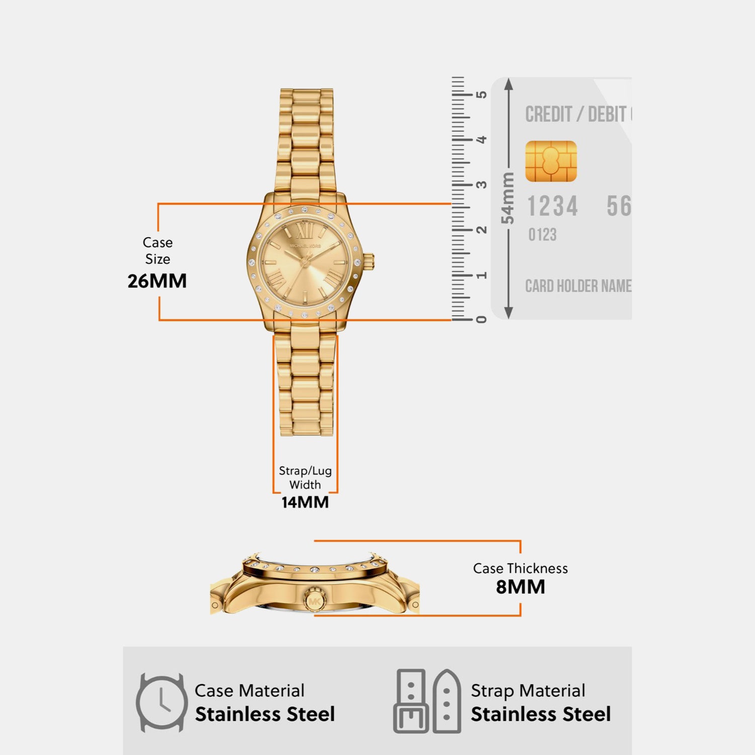 Lexington Women Quartz Gold Dial Analog Stainless Steel Watch MK4992SET