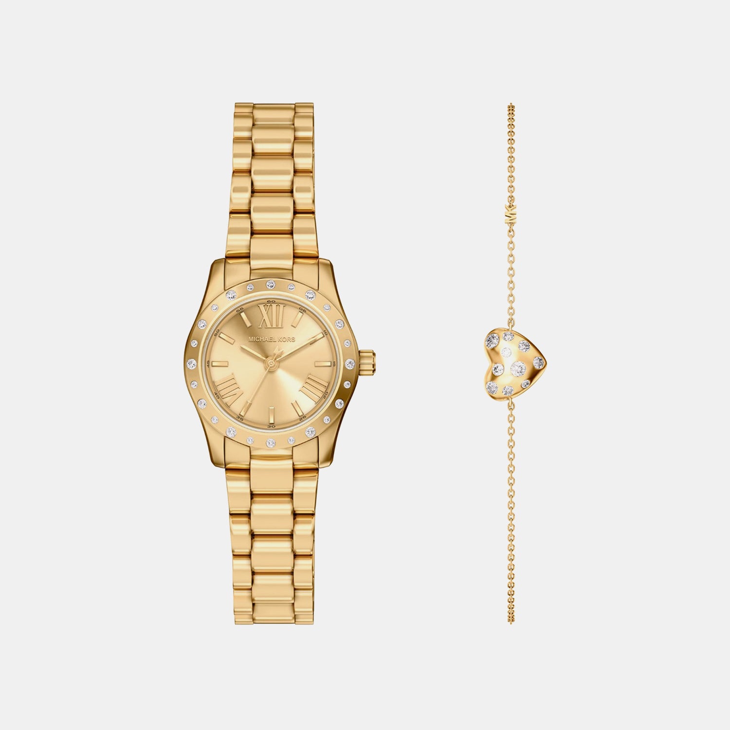 Lexington Women Quartz Gold Dial Analog Stainless Steel Watch MK4992SET
