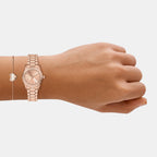 Lexington Women Quartz Rose Gold Dial Analog Stainless Steel Watch MK4994SET