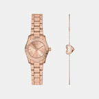 Lexington Women Quartz Rose Gold Dial Analog Stainless Steel Watch MK4994SET