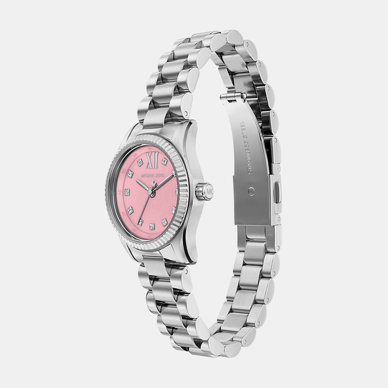 Lexington Women Quartz Pink Dial Analog Stainless Steel Watch MK4996