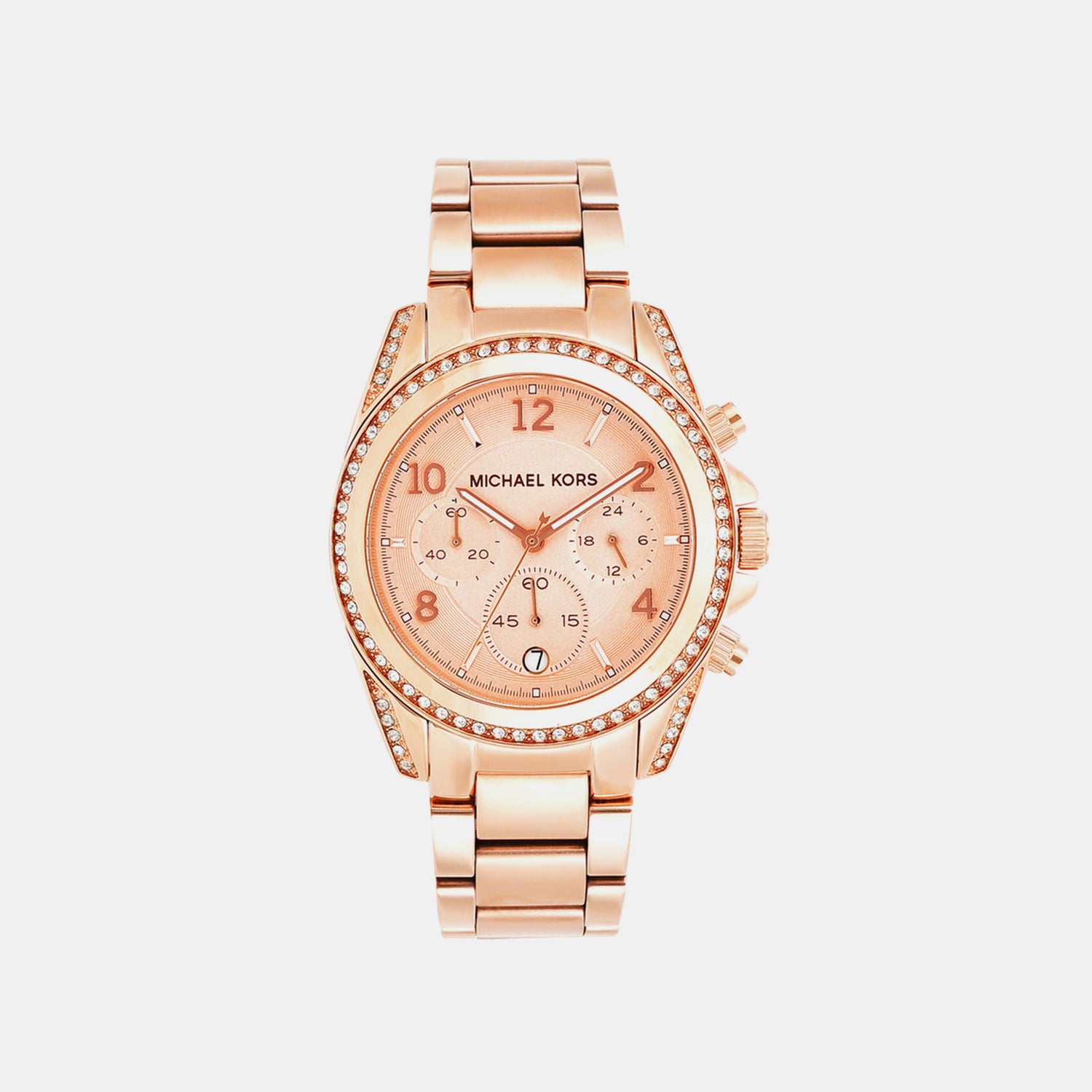 Blair Women Quartz Rose Gold Dial Chronograph Stainless Steel Watch MK5263I