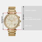 Parker Women Quartz Gold Dial Chronograph Stainless Steel Watch MK5354