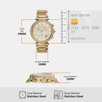 Parker Women Quartz Gold Dial Chronograph Stainless Steel Watch MK5354