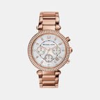 Parker Women Quartz White Dial Chronograph Stainless Steel Watch MK5491