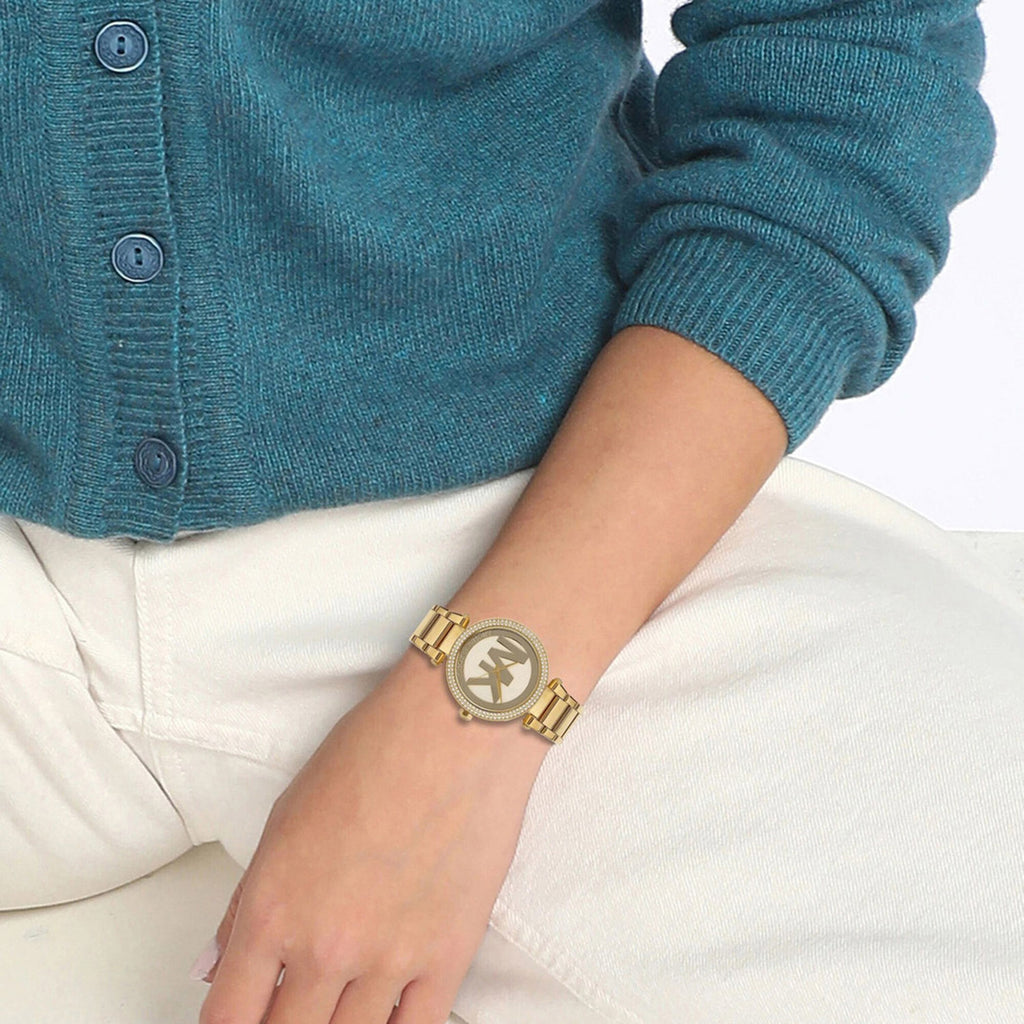 Parker Women Quartz Gold Dial Analog Stainless Steel Watch MK5784