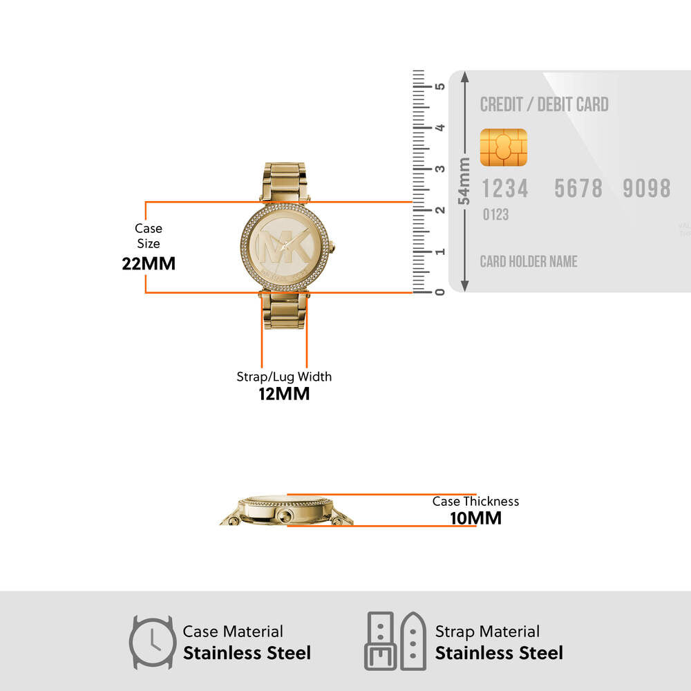 Parker Women Quartz Gold Dial Analog Stainless Steel Watch MK5784